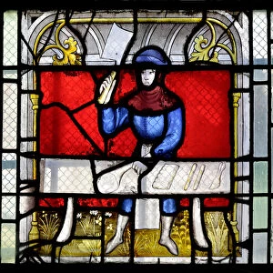 Stained glass window showing a butcher at work, end 15th-beginning 16th Century - Chapel