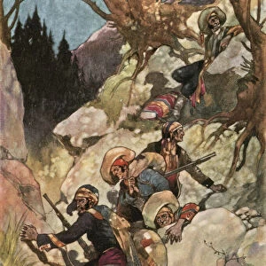 The stampede of the smugglers (colour litho)