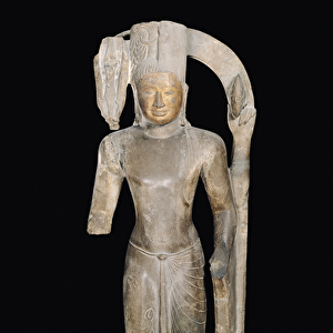 Standing statue of Harihara, Phnom Da Style, from Angkor Borei (sandstone)