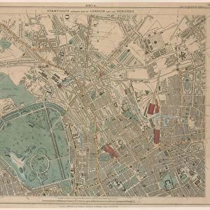 Stanfords Library Map of London and its Suburbs (colour litho)