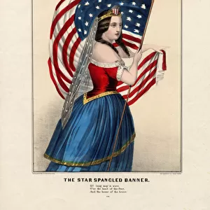 The Star Spangled Banner, pub. by Currier & Ives, c. 1860 (colour litho)