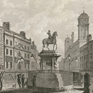 The statue of Charles I on horseback (engraving)