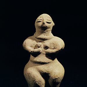 Statue of a goddess, 6th millennium BC (terracotta)