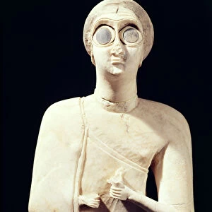 Statue of the Great Goddess, from Tell Asmar, 2800-2300 BC (limestone) (detail of 195515)