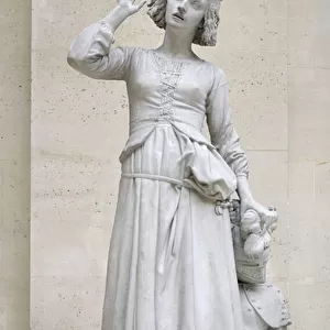 Statue of Joan of Arc hearing her voices (marble)
