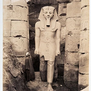 A statue of Ramses in Luxor - photograph of the Zangali brothers, late 19th century