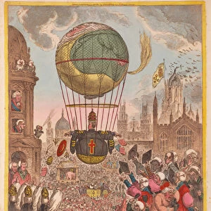 He steers his Flight, pub. 1810 (hand coloured engraving)