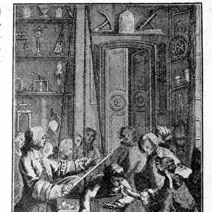 Stephen Grays experiment (1670 - 1736) on the electrical conductivity of the human
