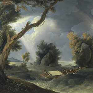 Storm on the Ganges, with Mrs Hastings near the Colgon Rocks, c. 1790 (oil on canvas)