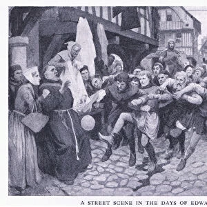A street scene in the days of Edward II, from Cassells History of the British People
