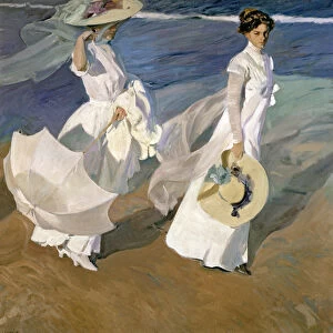 Strolling along the Seashore, 1909 (oil on canvas)