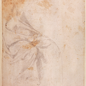 Study of Drapery (black chalk on paper) c. 1516 (verso) (for recto see 191775)