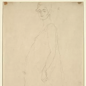 Study of a Dressed Pregnant Woman, c.1915-16 (pencil on simili Japan paper)