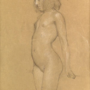 Study for The Trailing Clouds of Glory, 1898 (black & white chalk on paper)