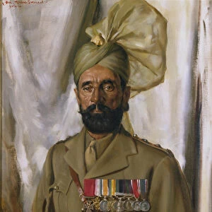 Subadar Khudadad Khan VC, 10th Baluch Regiment, c. 1914-35 (oil on canvas)