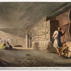 Subterranean Chamber near the Pyramids at Geeza, plate 9 from Views in Egypt