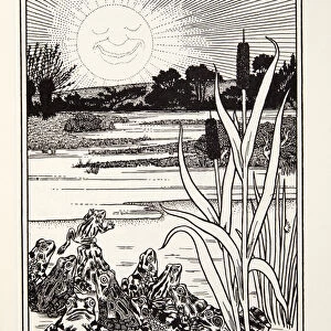 The Sun and the Frogs, from Fontaine Fables, pub. 1905 (engraving)
