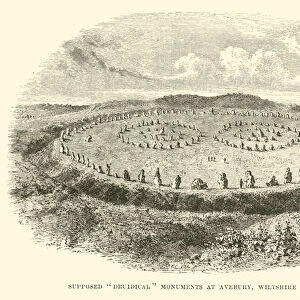 Supposed "Druidical"monuments at Avebury, Wiltshire, restored (engraving)
