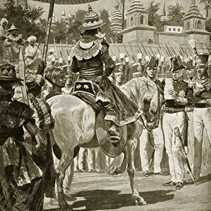 The surrender of Rangoon to the British, 1824, illustration from Hutchinson