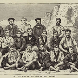 The Survivors of the Crew of the "Captain"(engraving)