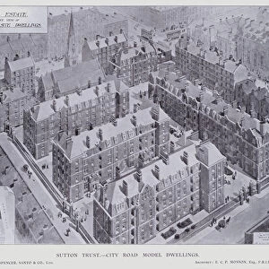 Sutton Trust, City Road Model Dwellings (b / w photo)