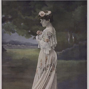Suzanne Despres as Mademoiselle Richter in L Esbroufe (coloured photo)