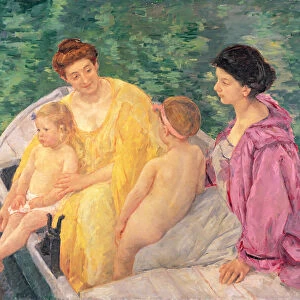 The Swim, or Two Mothers and Their Children on a Boat, 1910 (oil on canvas)