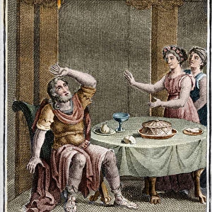 The Sword of Damocles. In "Beautes de l histoire ancienne ou faits et dits memorables des grands hommes", 1827