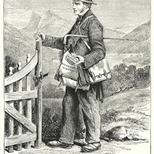 T Eccles, the Windermere and Winster Postman (engraving)