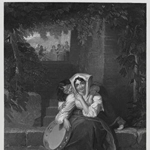 The Tambourine, from the picture in the Vernon Gallery (engraving)