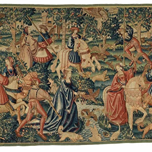 Tapestry depicting Falconers Hunting Waterfowl (wool)