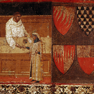 A tax collector and a taxpayer, 1340 (painting on wood)