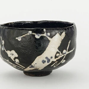 Tea bowl with design of blossoming plum tree, Kyoto, Kyoto-fu, Edo period (ceramic)