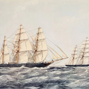 The tea clippers Taeping (left) and Ariel (right) in The Great Tea Race of 1866