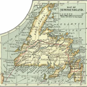 Map of Newfoundland, c.1900 Print (engraving) Map of Newfoundland, c.1900 Print (engraving)