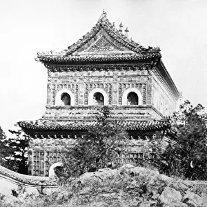Temple of the Sea of Wisdom at the Summer Palace, Beijing, 1860 (b / w photo)