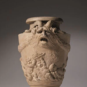A terracotta vase with putti with grotesque handles, c. 1763