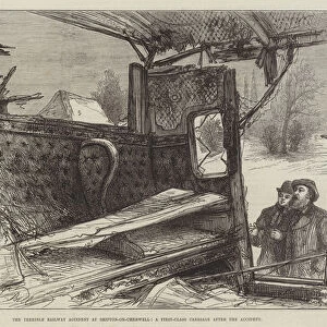 The Terrible Railway Accident at Shipton-on-Cherwell, a First-Class Carriage after the Accident (engraving)
