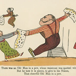 "There was an Old Man in a pew, whose waistcoat was spotted with blue", from A Book of Nonsense, published by Frederick Warne and Co. London, c. 1875 (colour litho)