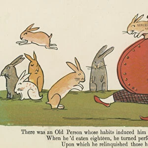 "There was an Old Person whose habits induced him to feed upon Rabbits", from A Book of Nonsense, published by Frederick Warne and Co. London, c. 1875 (colour litho)
