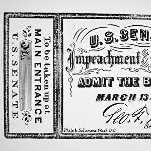 Ticket for the Impeachment of President Andrew Johnson (1808-75) 1868 (litho)