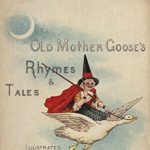 Title-page illustration for Old Mother Gooses Rhymes and Tales (chromolitho)