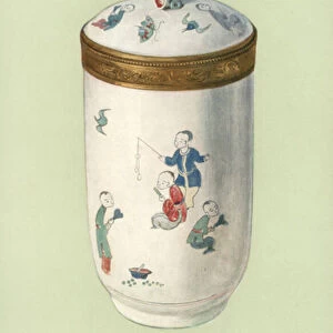 Toilette-pot, Chantilly, with Japanese Design (colour litho)