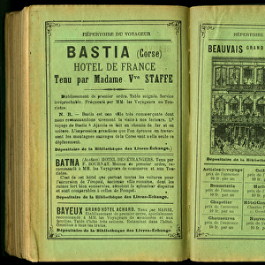 Tourist guide: Article for Hotels in Bastia, Corsica. Book entitled "