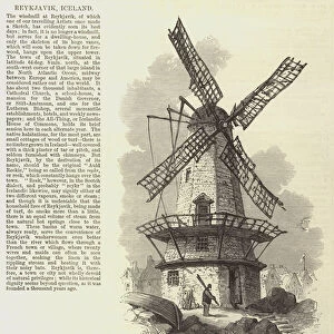 The Tourist in Iceland, Old Windmill, Reykjavik (engraving)
