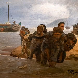 TOWERS CROSSING A FORD, 1872 (oil on canvas)