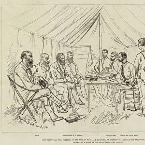 The Transvaal War, Meeting of Sir Evelyn Wood and Commandant Joubert to arrange the Armistice, 9 March (engraving)