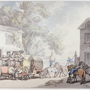Travelling in France, c. 1790 (pen & ink with w / c on paper)