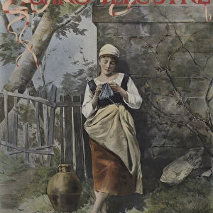 Tricoteuse (Knitter). Cover of Le Figaro Illustre, September 1896 (colour litho)