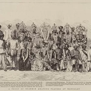 A Troop of Brahmin Amateur Players at Mandalay (engraving)